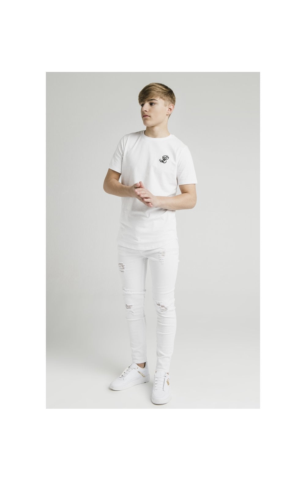 Illusive London T-Shirt Runder Saum - Weiß (3)