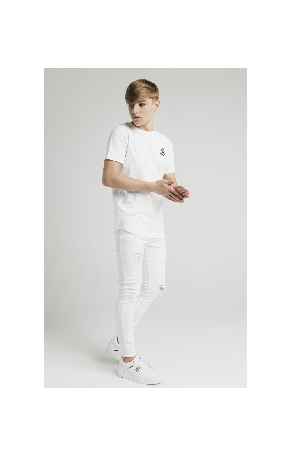 Illusive London T-Shirt Runder Saum - Weiß (5)