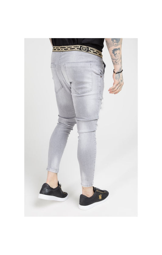 Zerrissene Jeans - Shorts Schmaler Gürtel Elastic SikSilk - Grau