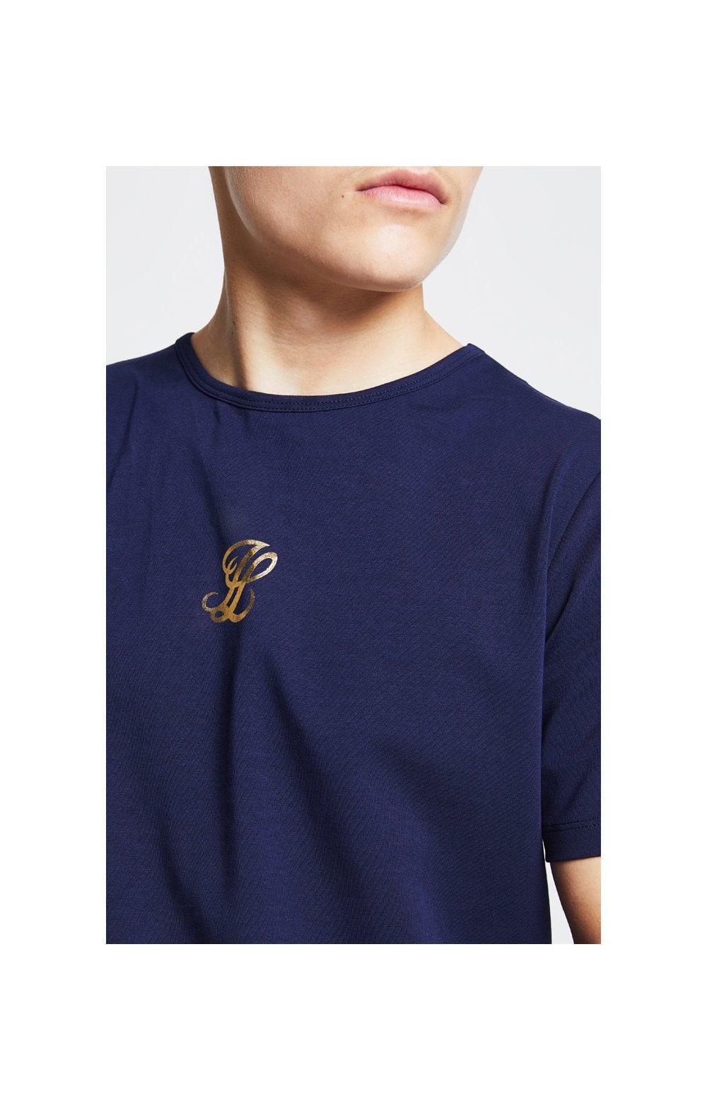 Illusive London T-Shirt Schulterfrei Marmor - Marineblau und Marmor