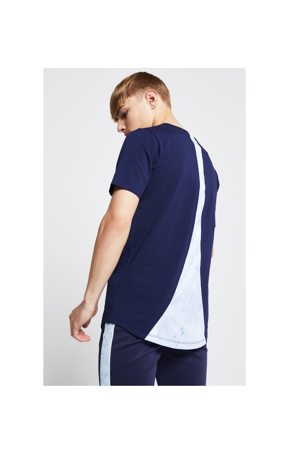 Illusive London T-Shirt Schulterfrei Marmor - Marineblau und Marmor (1)