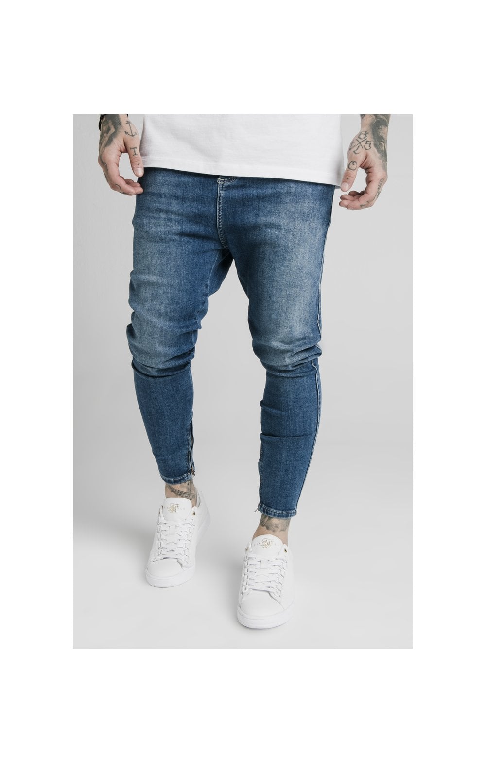 SikSilk Jeans mit Tiefer Taille - Blau Stein (2)