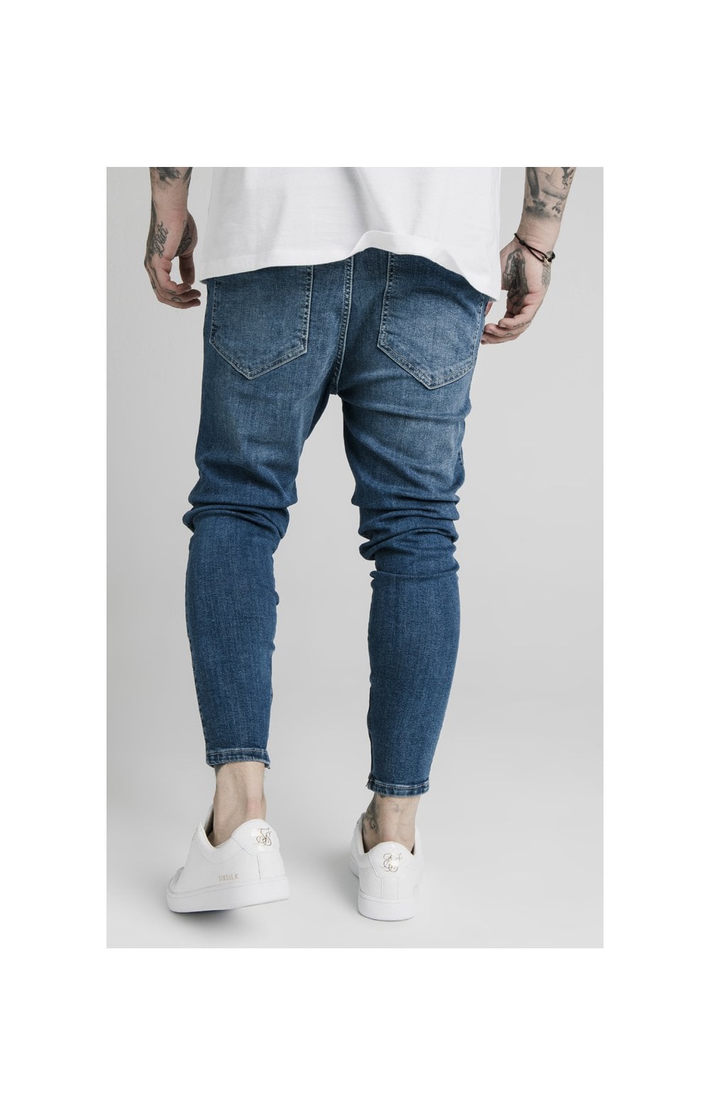 SikSilk Jeans mit Tiefer Taille - Blau Stein (3)