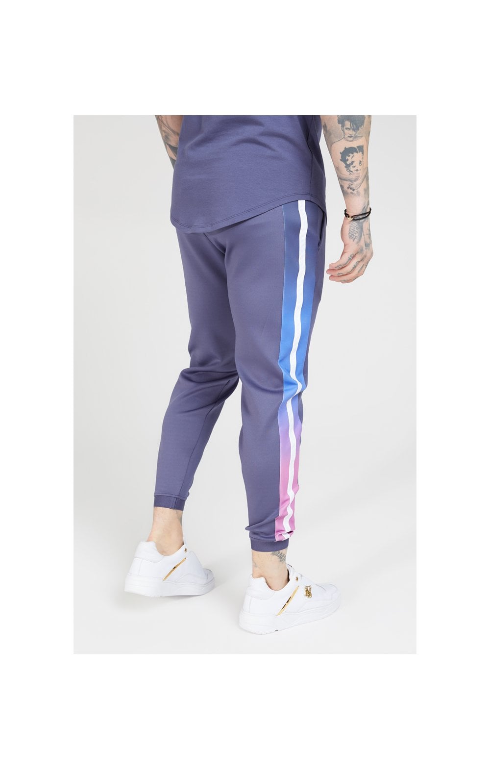 SikSilk Fitted Fade Cuffed Pants – Tri-Neon Fade (1)