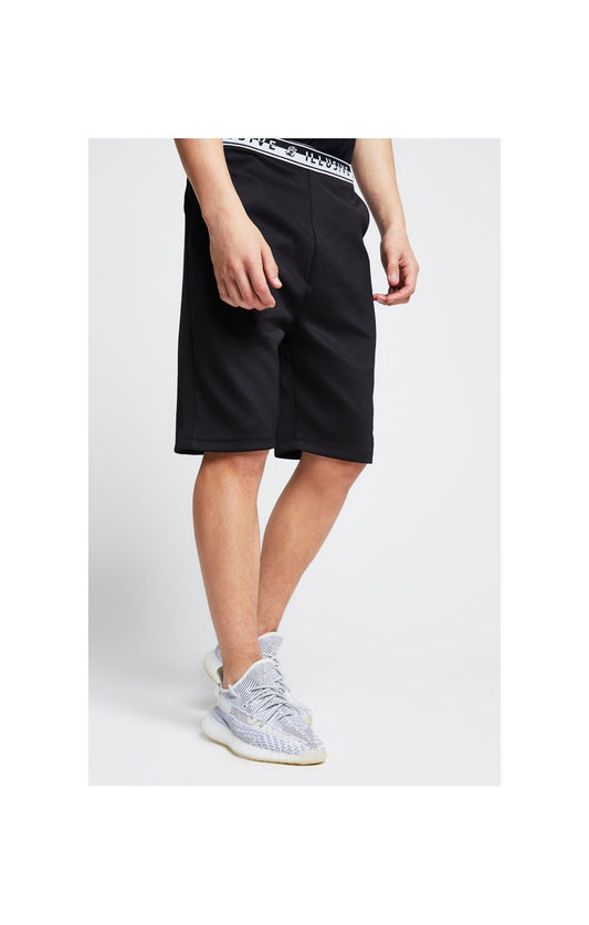 Illusive London Shorts Jersey mit Zierband - Schwarz