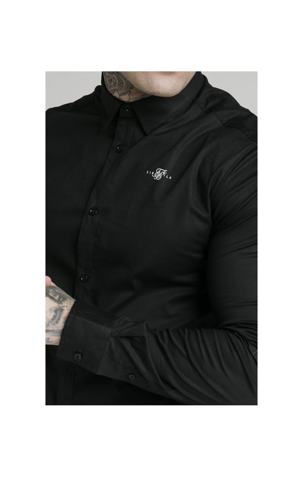 Black Long Sleeve Standard Collar Shirt (5)