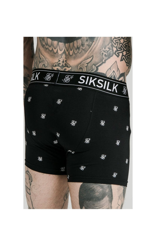 SikSilk Logo Taped Boxer Shorts (2 Pack) - White & Black Pack of 2 Boxers - 1 White pair and 1 Black pair