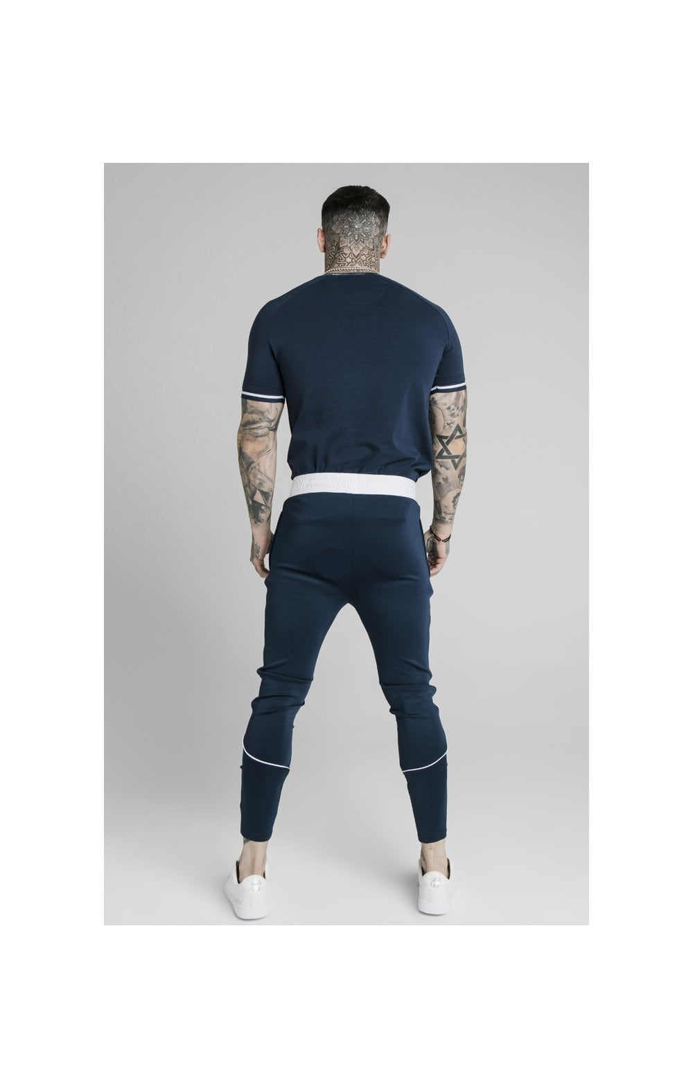 SikSilk Athlete Prestige Fade Track Pants - Navy (6)