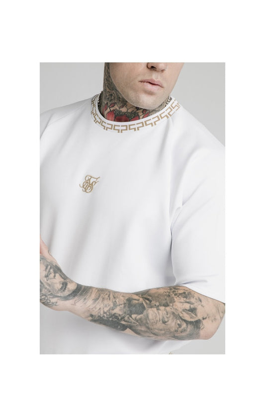 SikSilk S/S Chain Rib Raglan Sweater - White