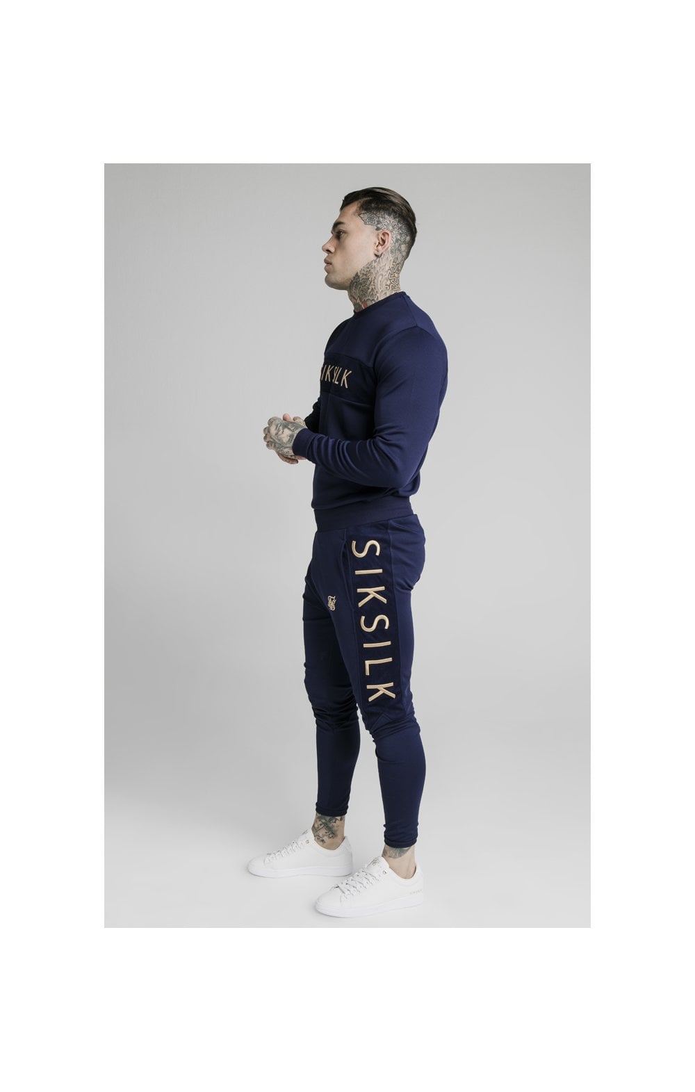 SikSilk Fitted Panel Cuff Pants - Navy Eclipse (5)