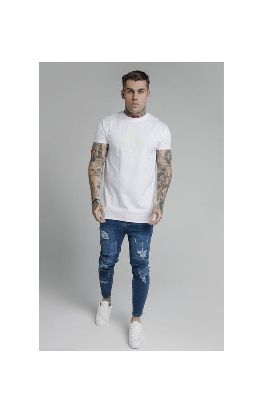 SikSilk Embossed Fitted Box Tee - White