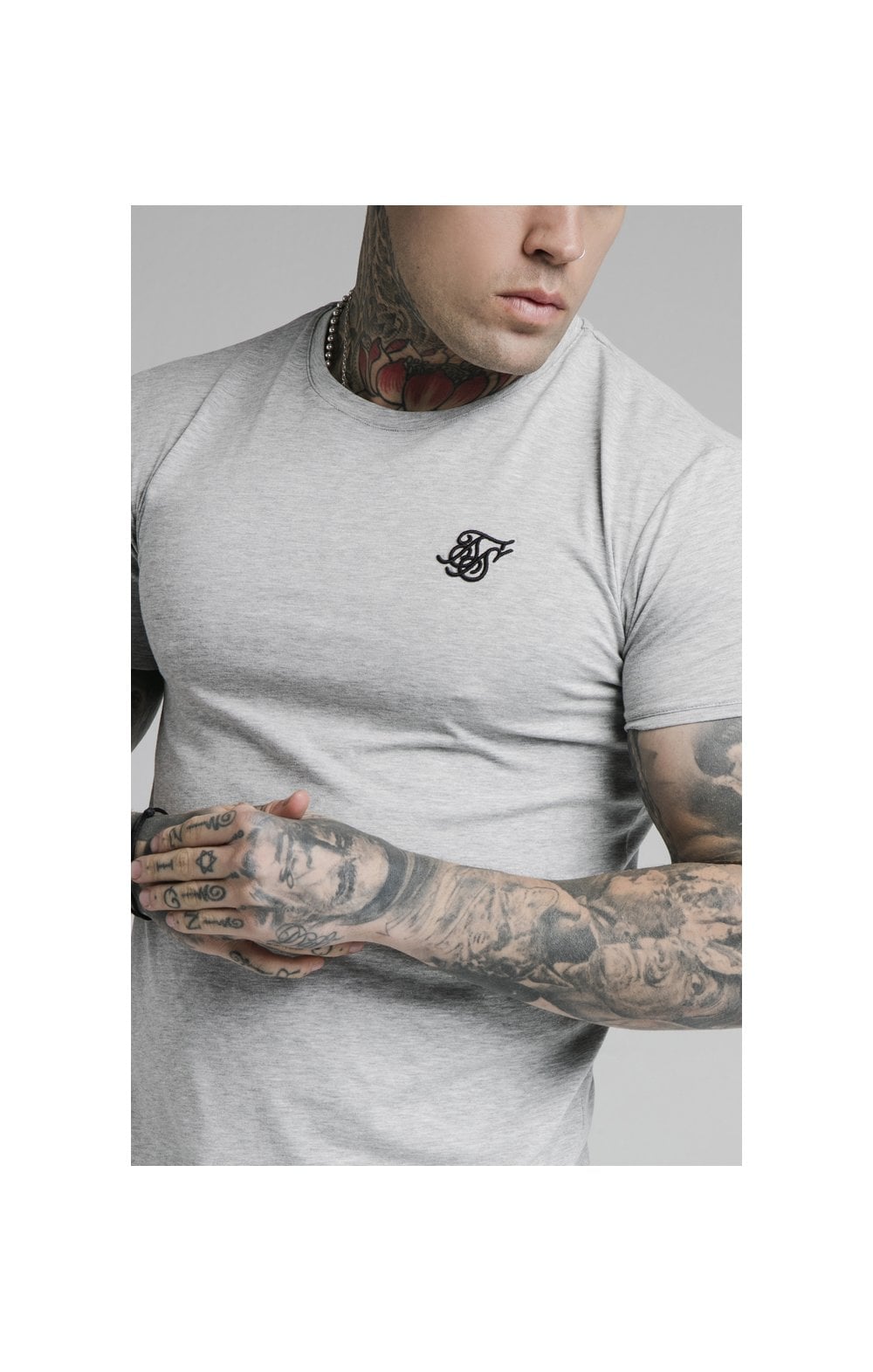 Grey Marl Essential Muscle Fit T-Shirt (1)