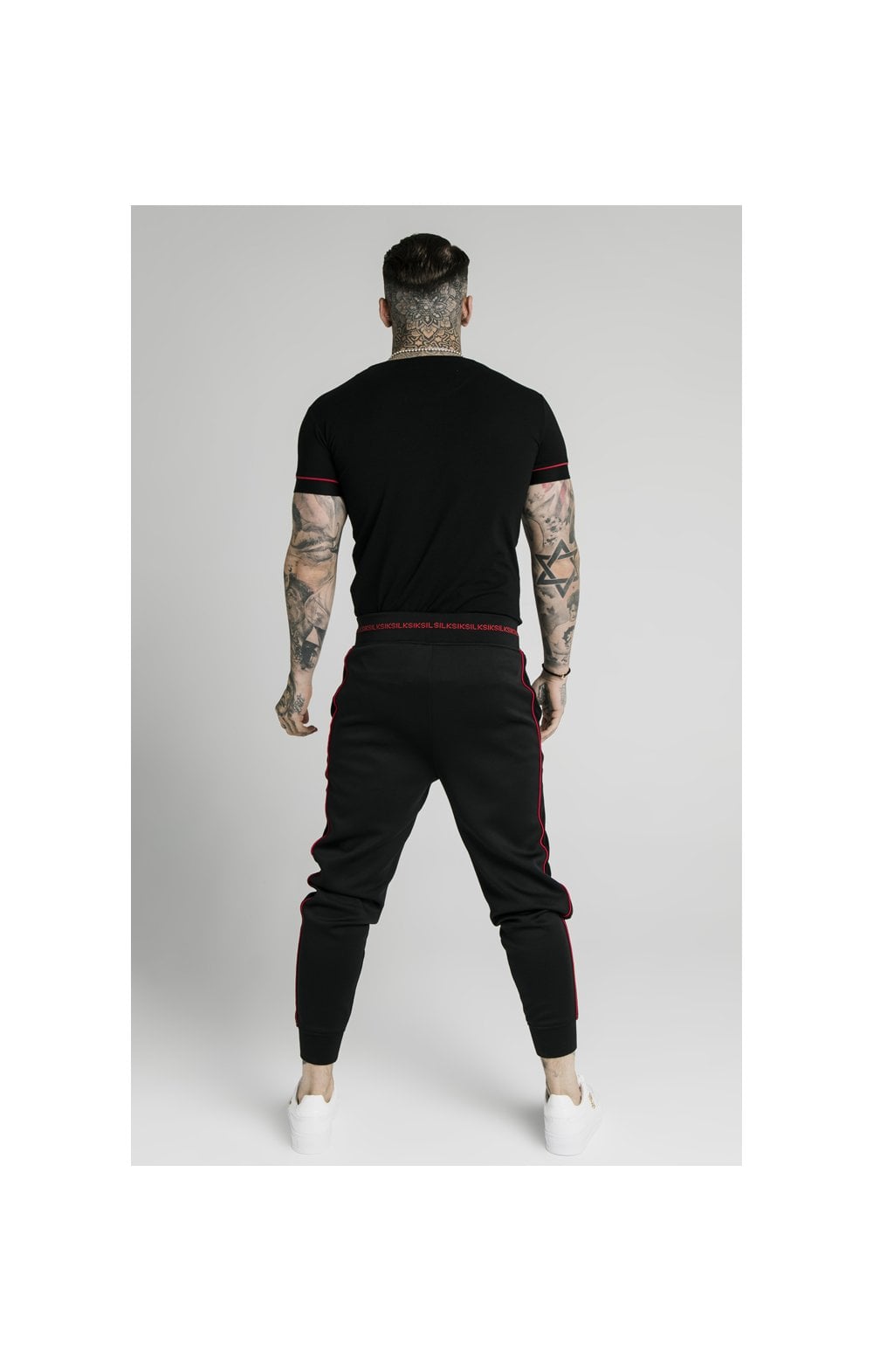 SikSilk Imperial Straight Tech Tee - Black &amp; Red (5)