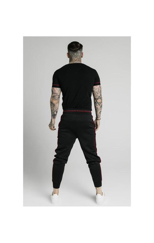 SikSilk Imperial Straight Tech Tee - Black & Red
