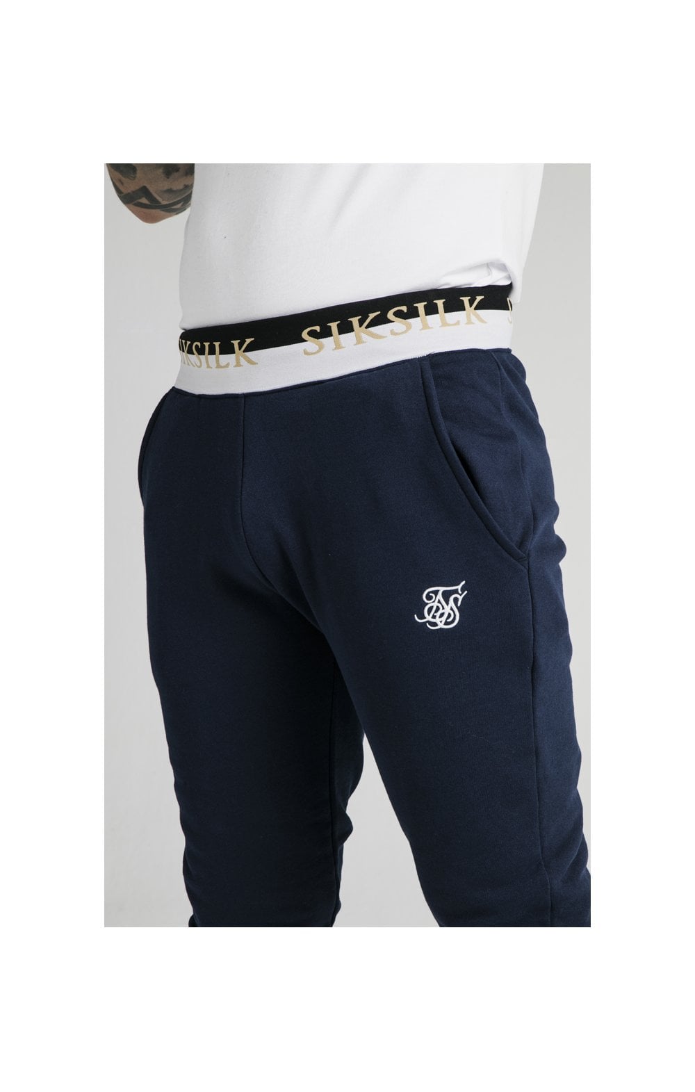 SikSilk Deluxe Fitted Jogger - Navy (1)