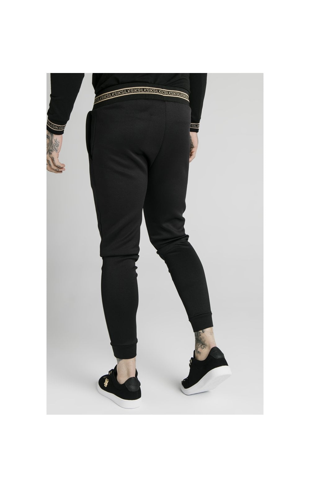 SikSilk Element Muscle Fit Cuff Joggers - Black &amp; Gold (4)