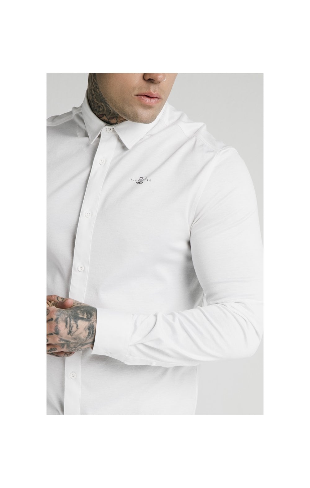 SikSilk L/S Cotton Shirt - White (1)