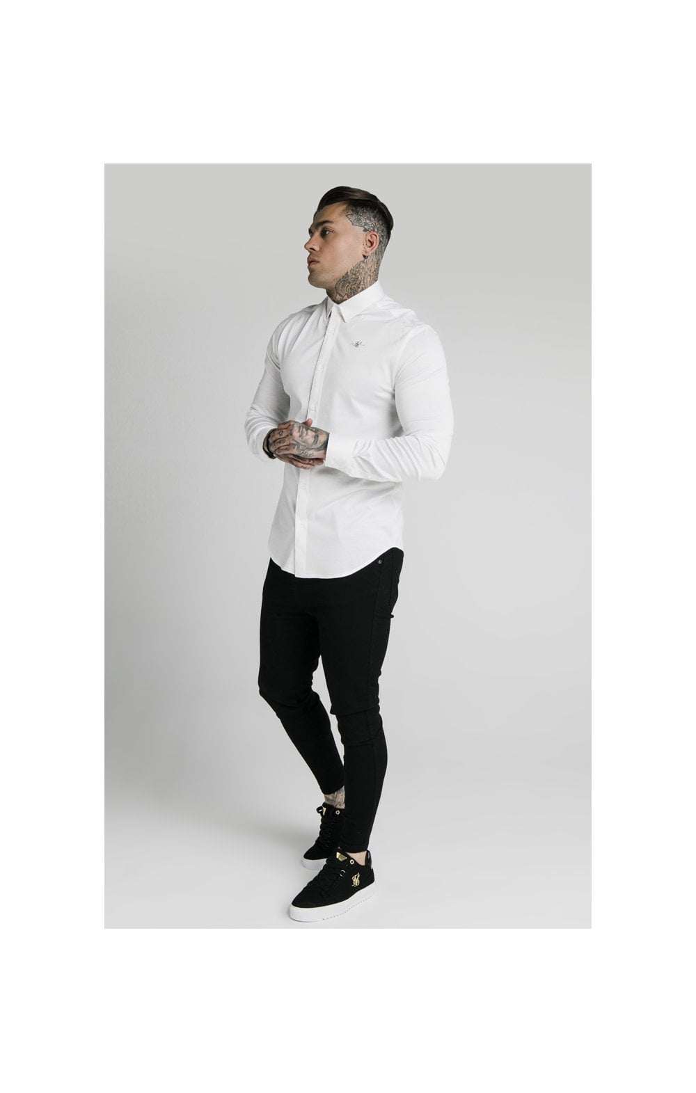 SikSilk L/S Cotton Shirt - White (4)