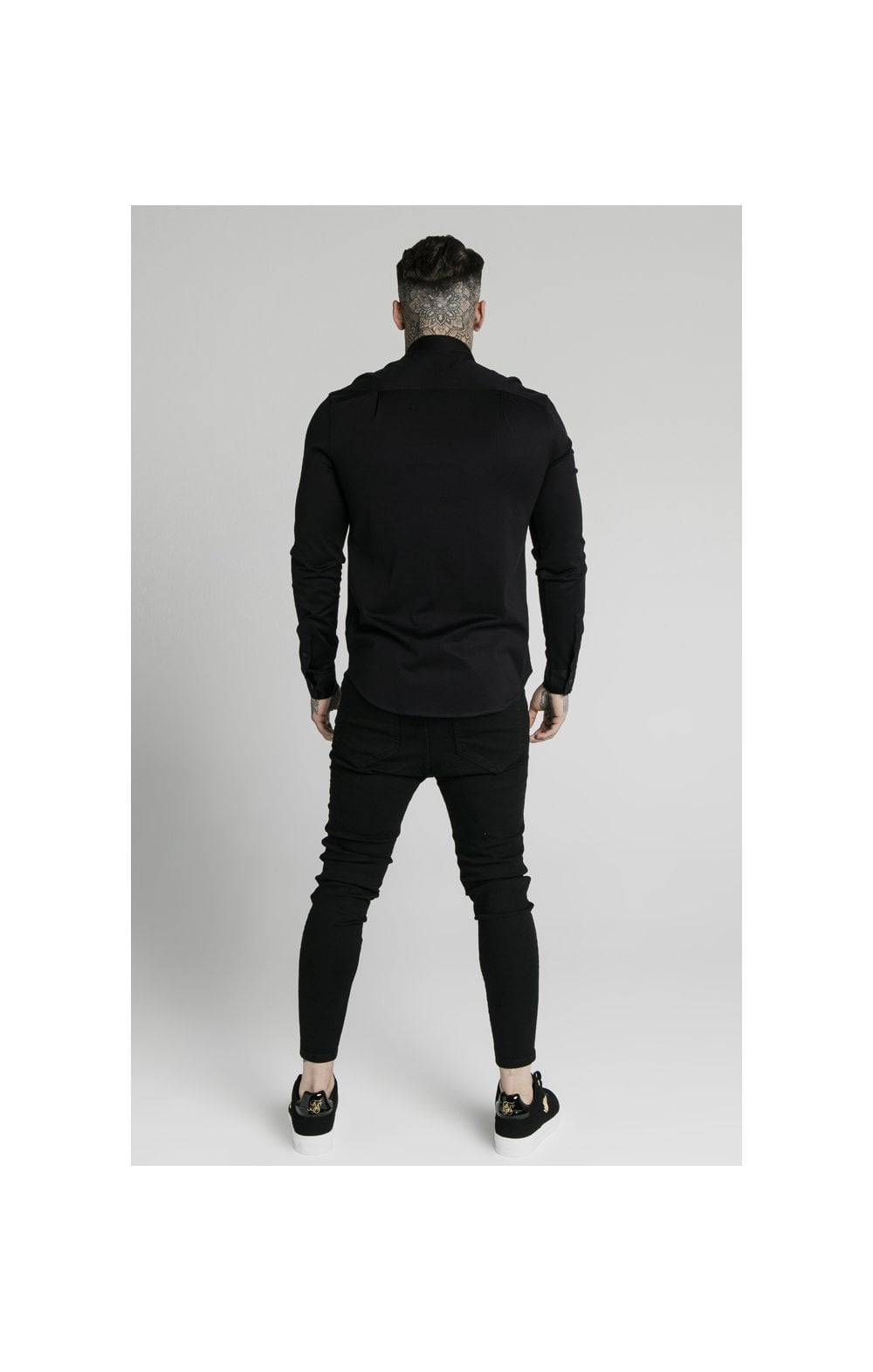 SikSilk L/S Cotton Shirt - Black (5)