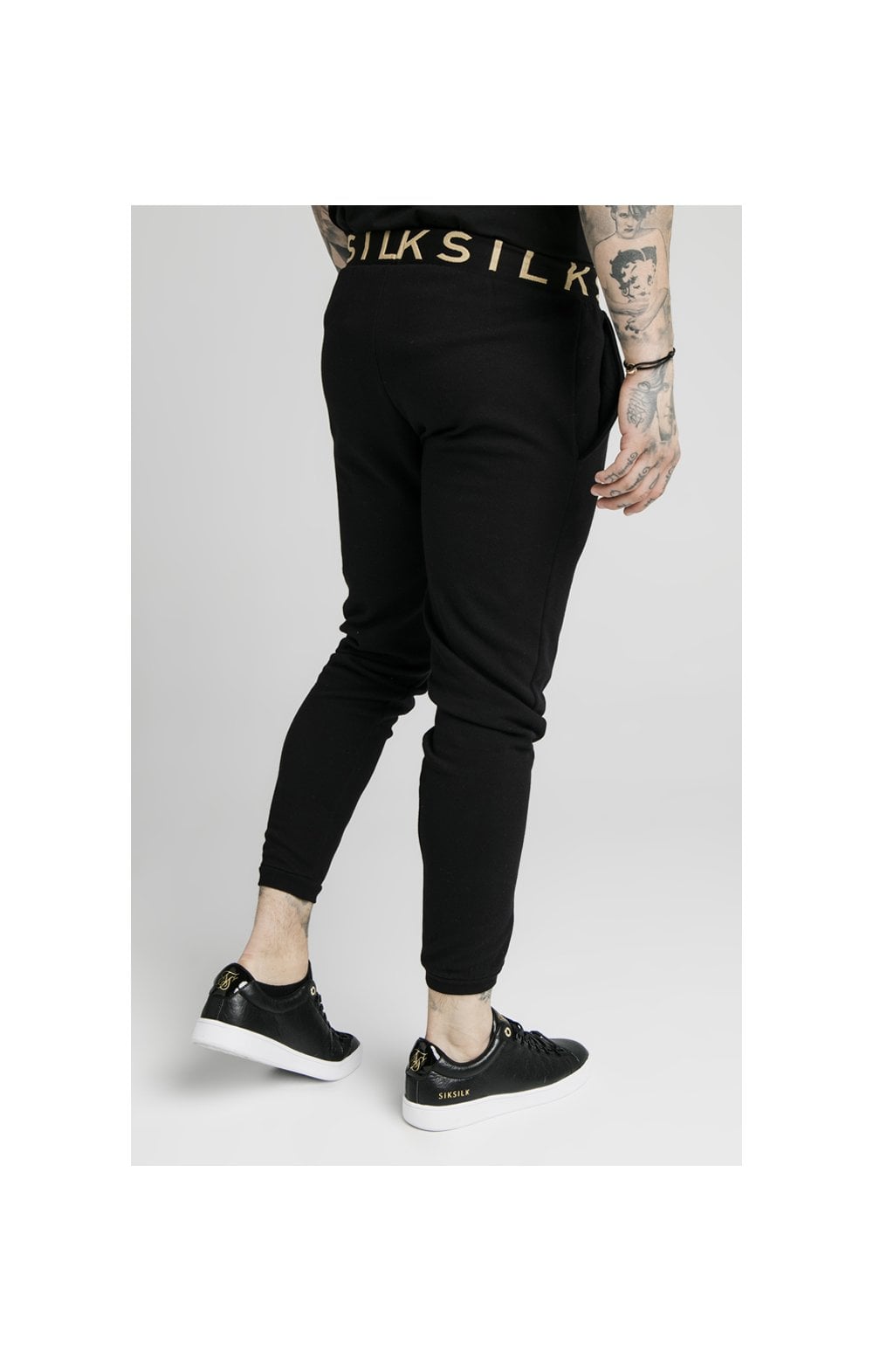 SikSilk Elastic Jacquard Pants - Black (1)