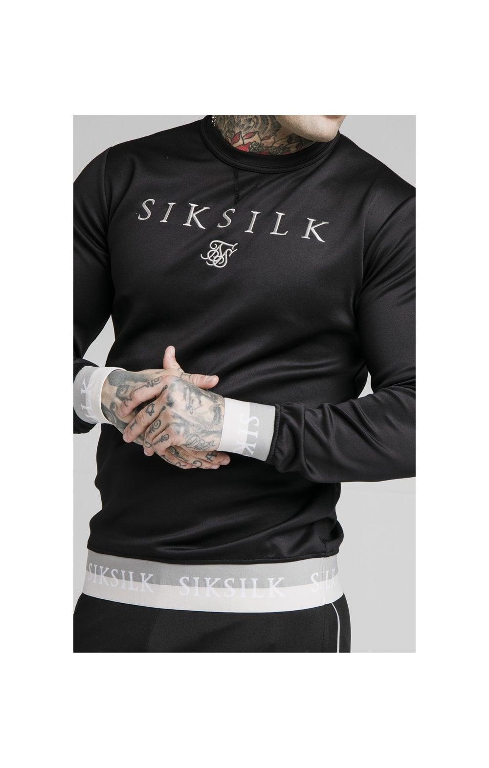 SikSilk Deluxe Crew Sweat - Black (1)