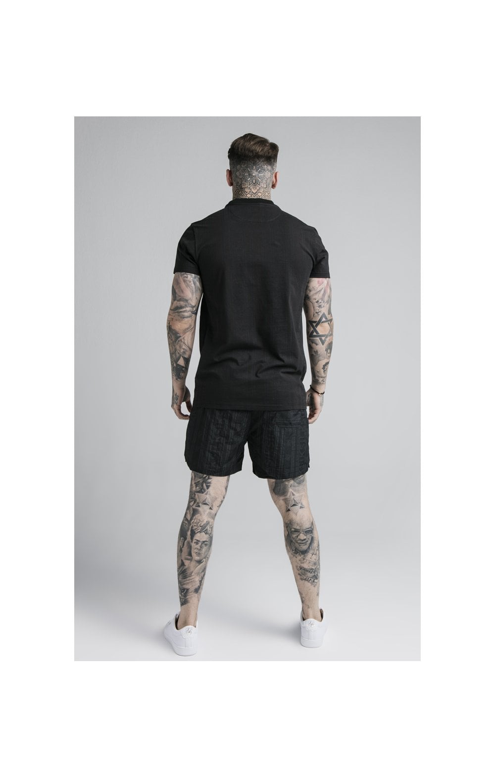 SikSilk S/S Fitted Box Tee - Black &amp; Grey (5)