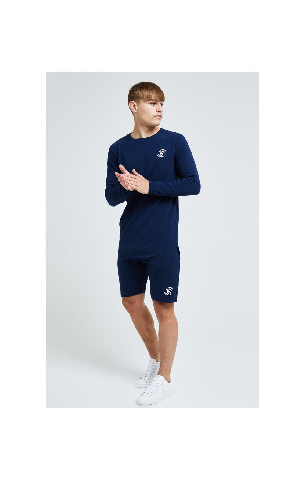 Boys Illusive Navy Essentials Long Sleeve T-Shirt (4)