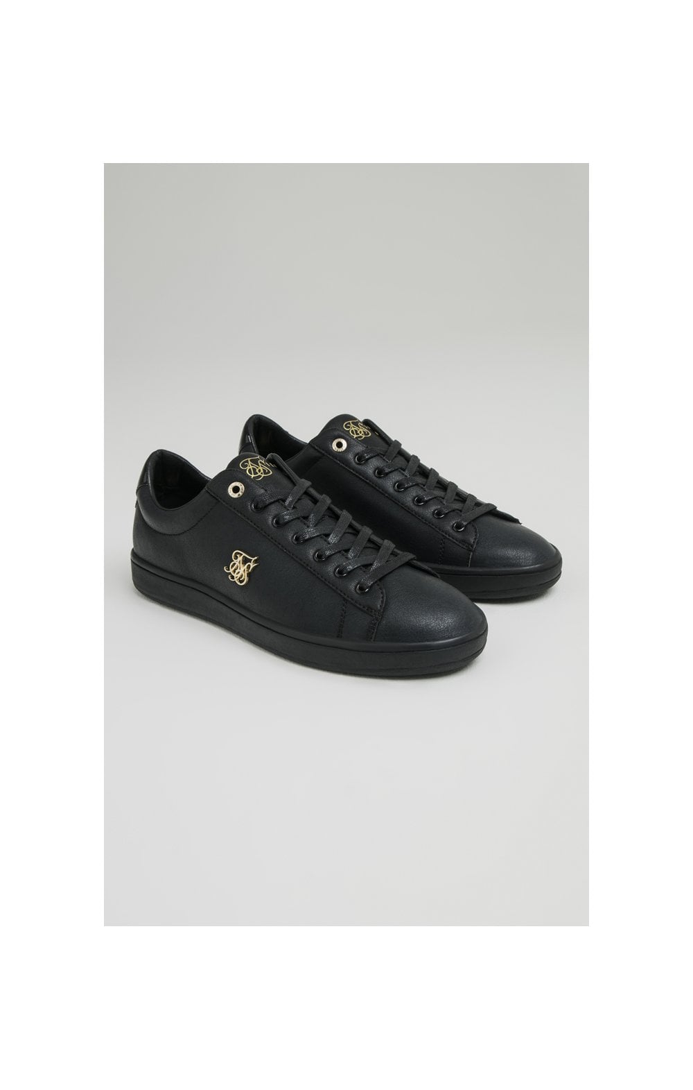 Black Low-Top Casual Trainer With Metal Logo (3)