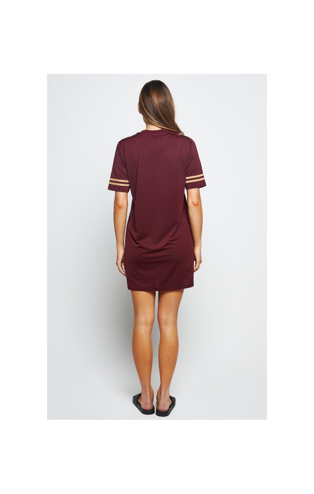 SikSilk Mesh T-Shirt Dress - Burgundy (4)
