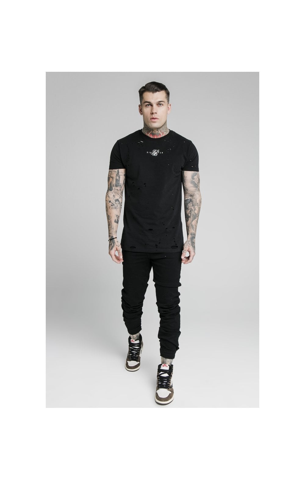 SikSilk Elasticated Strap Cuff Jeans - Black (3)