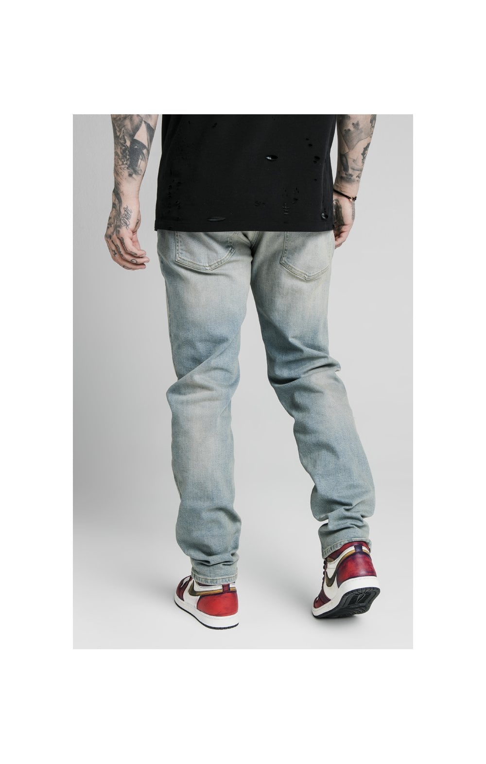 SikSilk Raw Loose Fit Jeans - Light Blue Wash (3)