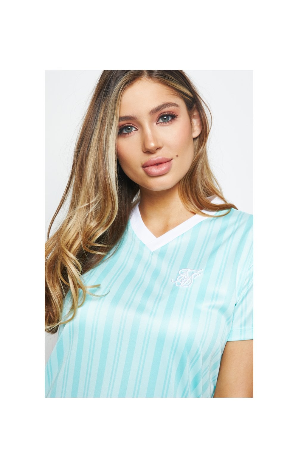 SikSilk Stripe Print T-Shirt Dress - Aqua (1)