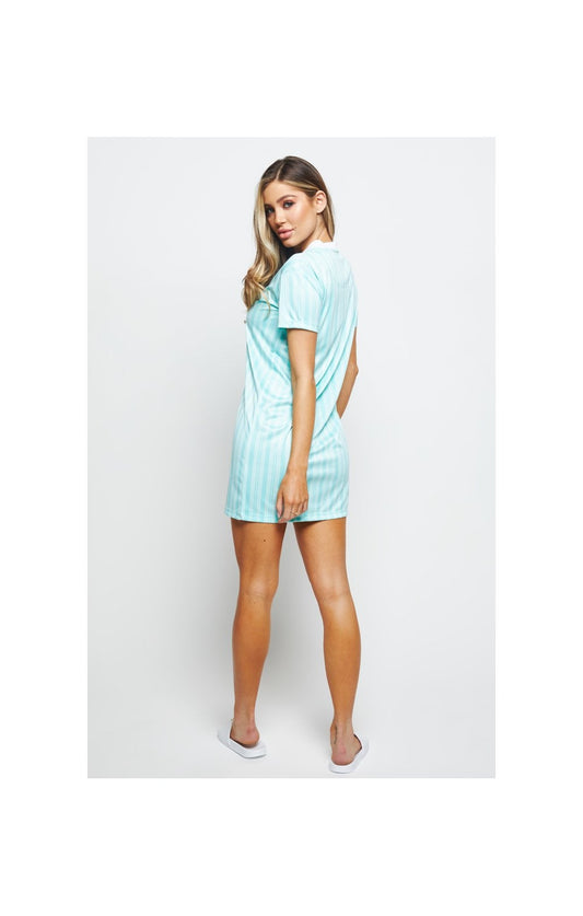 SikSilk Stripe Print T-Shirt Dress - Aqua