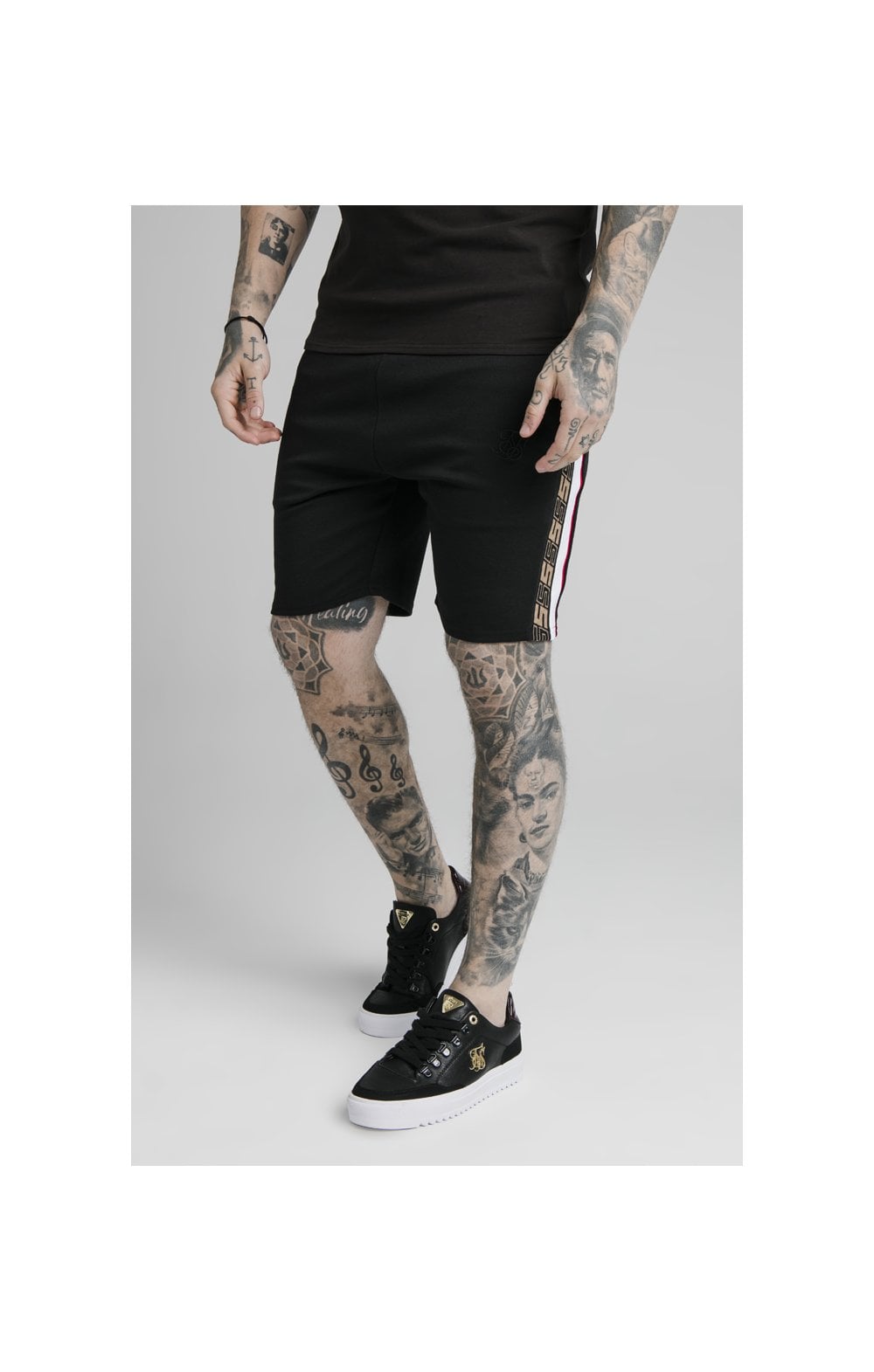 SikSilk Jacquard Retro Shorts - Black