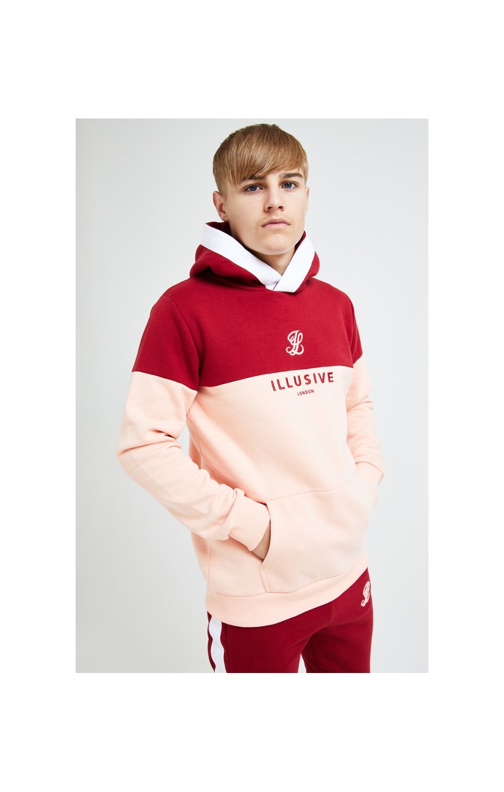 Illusive London Divergence Overhead Hoodie - Red &amp; Pink
