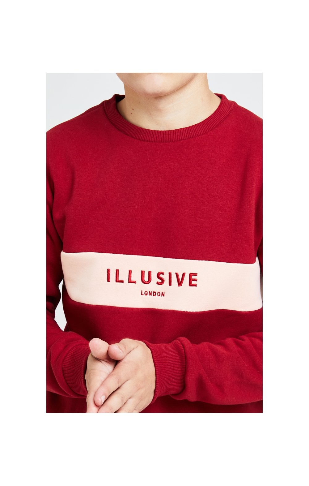 Illusive London Divergence Crew Sweater - Red &amp; Pink