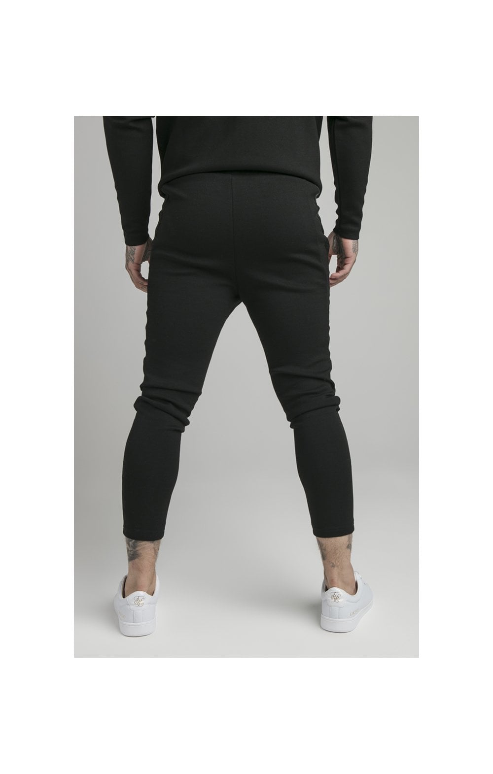 Black Motion Tape Zip Through Hoodie And Jogger Set (8)