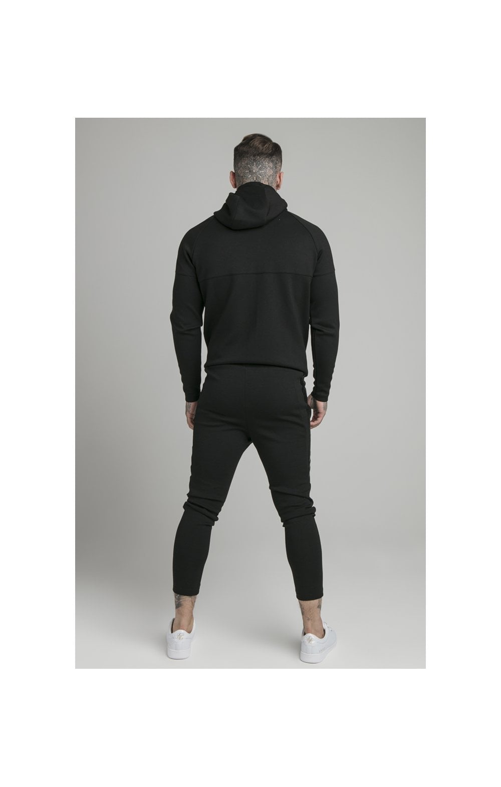 Black Motion Tape Zip Through Hoodie And Jogger Set (10)