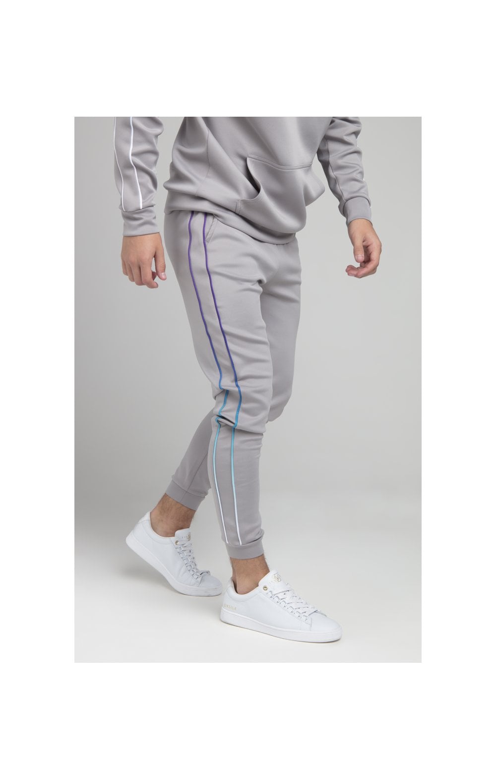 Illusive London Poly Piped Pants - Light Grey (1)