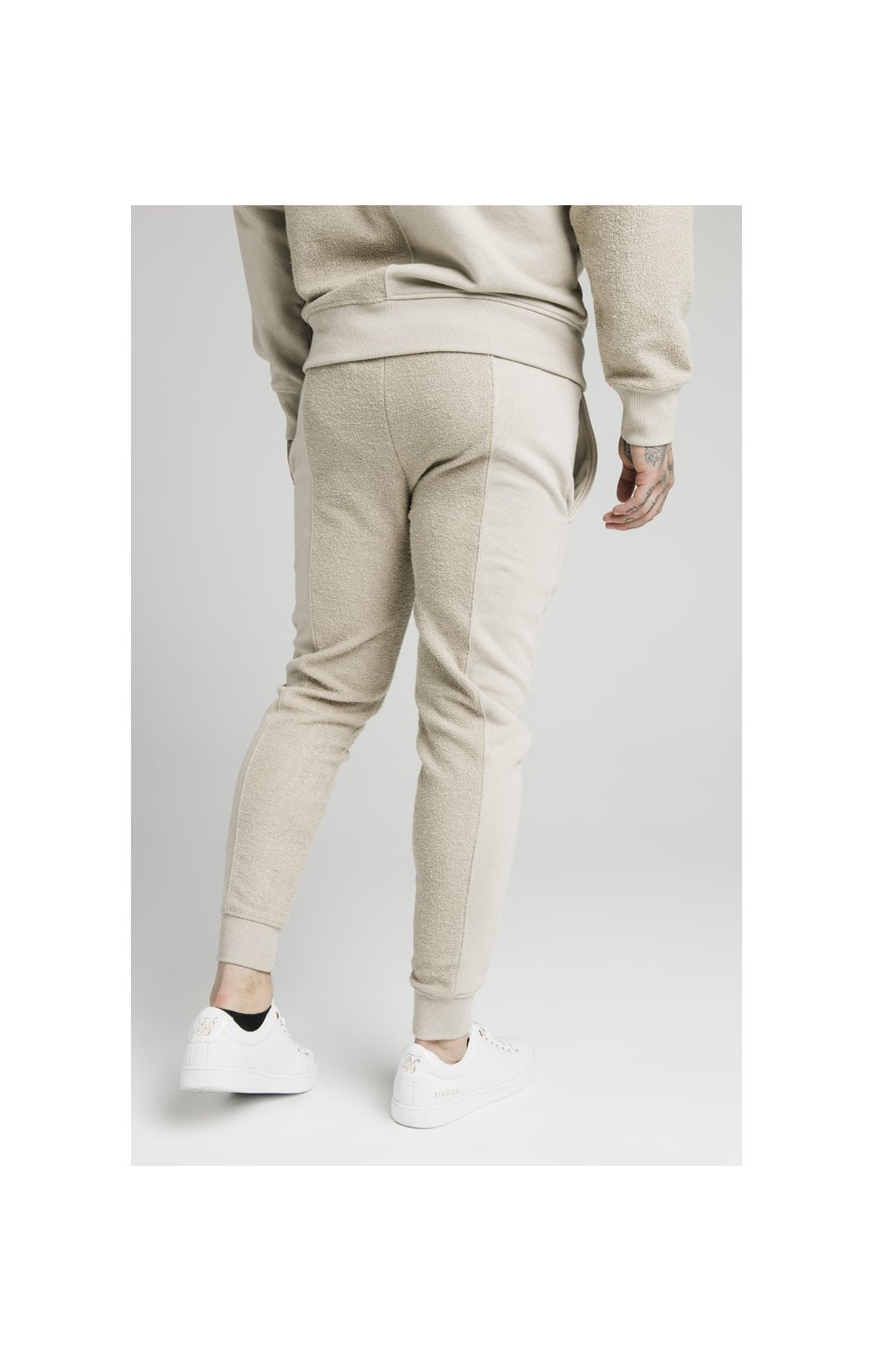 SikSilk Half &amp; Half Fitted Jogger - Stone (1)