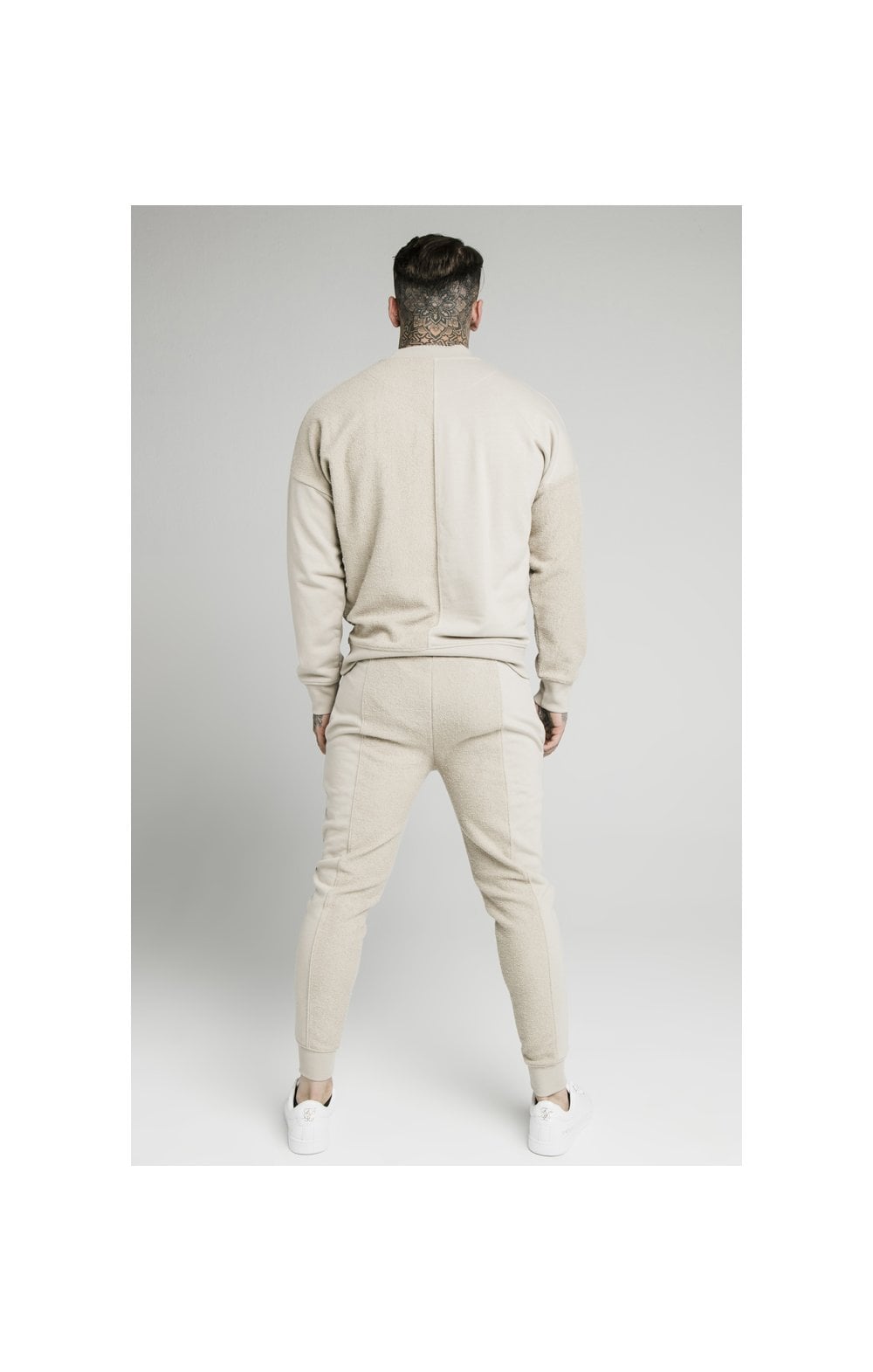 SikSilk Half &amp; Half Fitted Jogger - Stone (6)