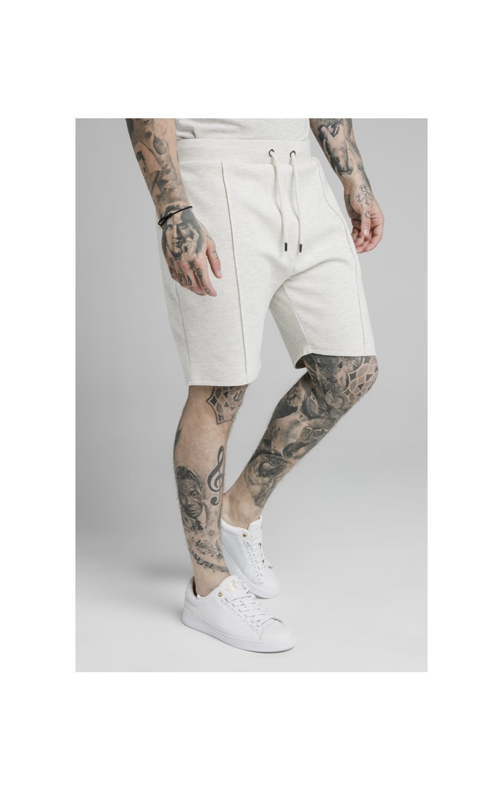 SikSilk Exposed Tape Shorts - Light Grey (1)