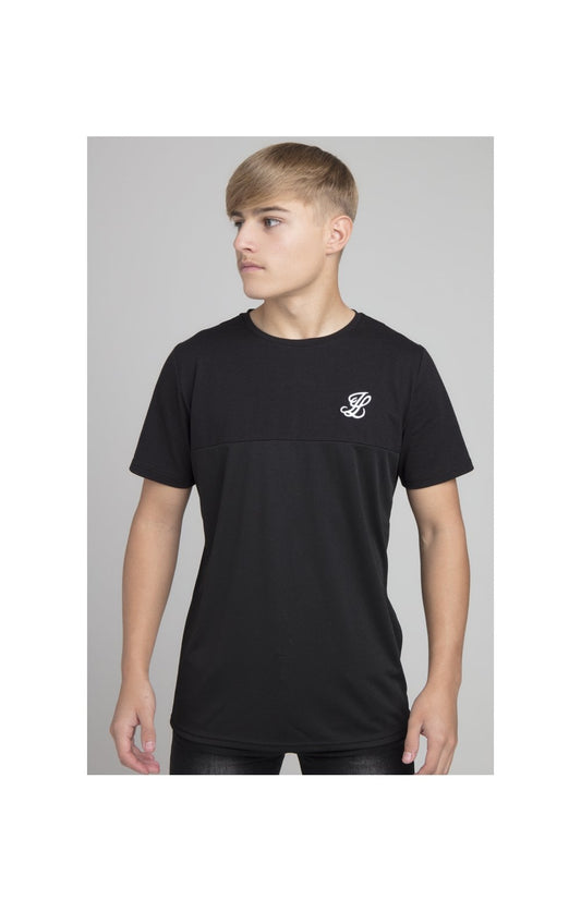 Boys Illusive Black Cut And Sew T-Shirt