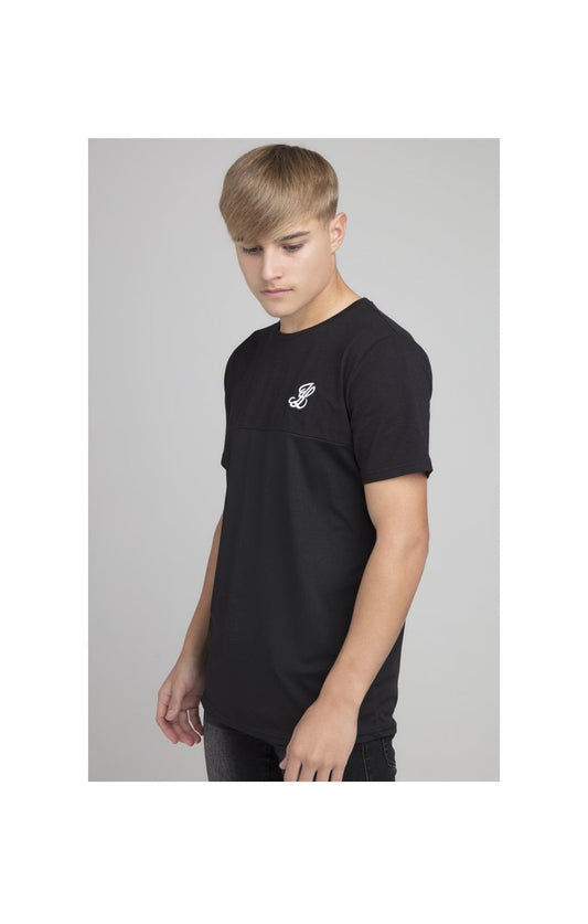 Boys Illusive Black Cut And Sew T-Shirt
