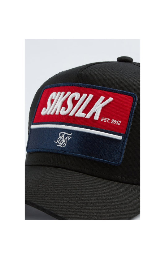 SikSilk Retro Patch Trucker - Black