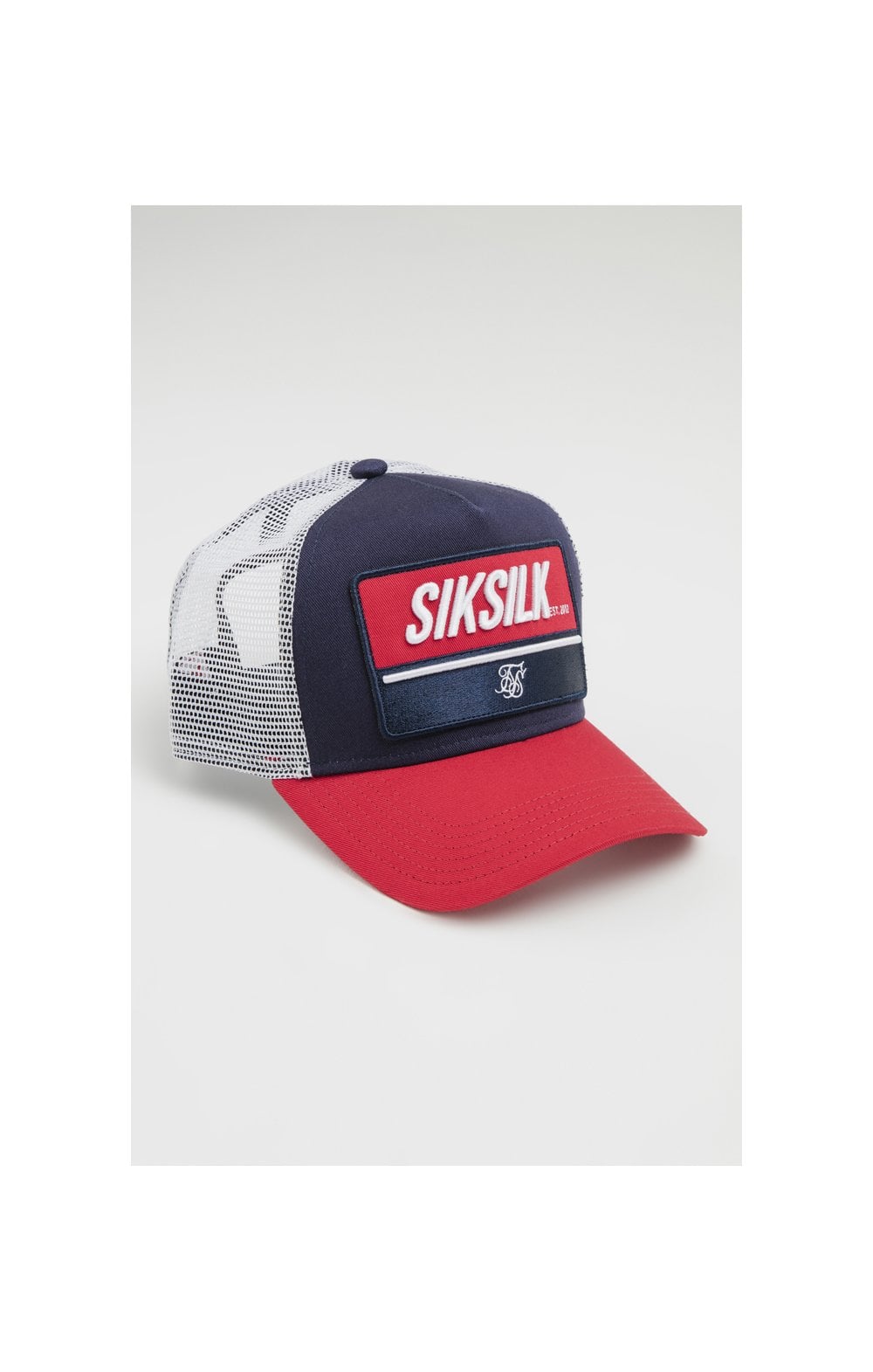 SikSilk Retro Patch Trucker - Red White &amp; Blue