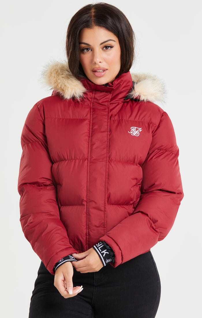 SikSilk Core Cropped Parka - Red (5)