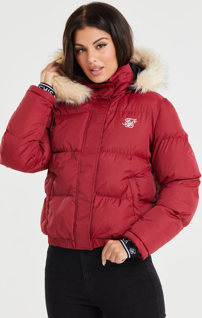 SikSilk Core Cropped Parka - Red (6)