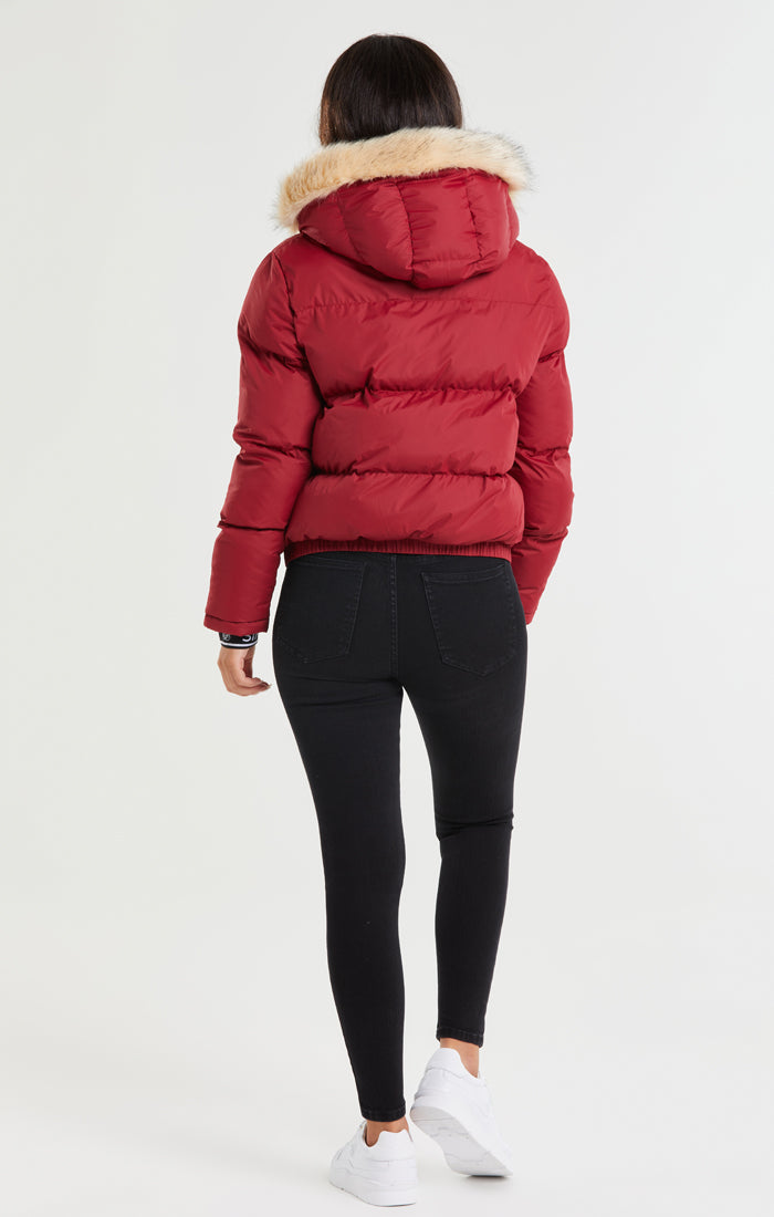 SikSilk Core Cropped Parka - Red (7)