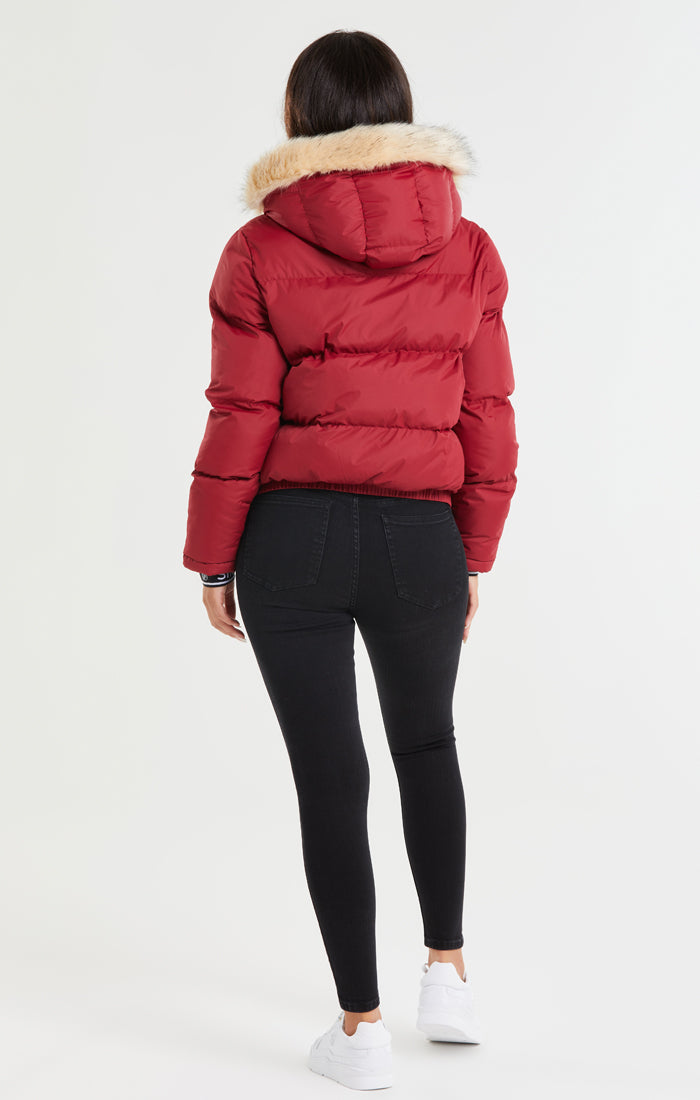 SikSilk Core Cropped Parka - Red (8)